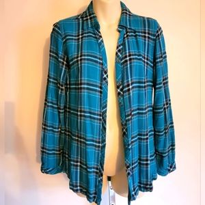 Turquoise blue plaid